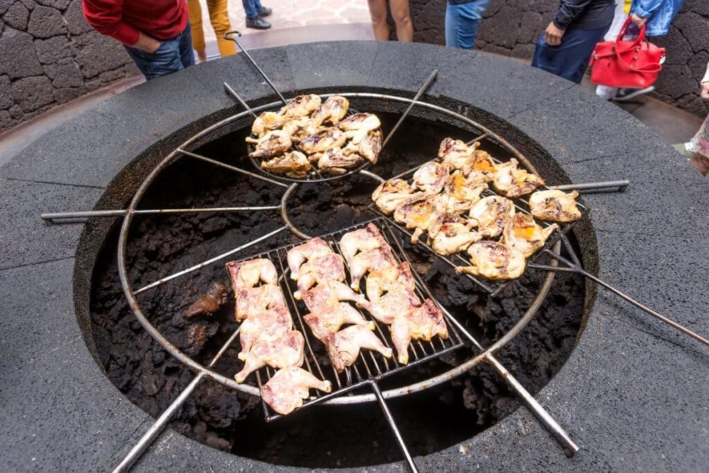 cuisson viande sur le volcan