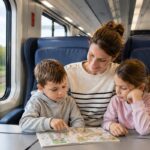 Famille complice dans le train