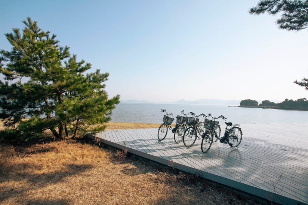 vélos sur l'ile de Naoshima