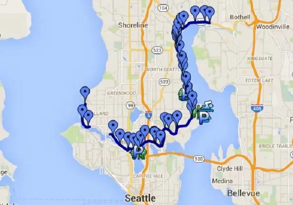plan Burke-Gilman Trail à Seattle