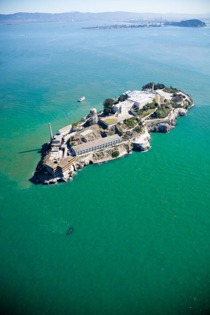 île d'alcatraz vue du ciel