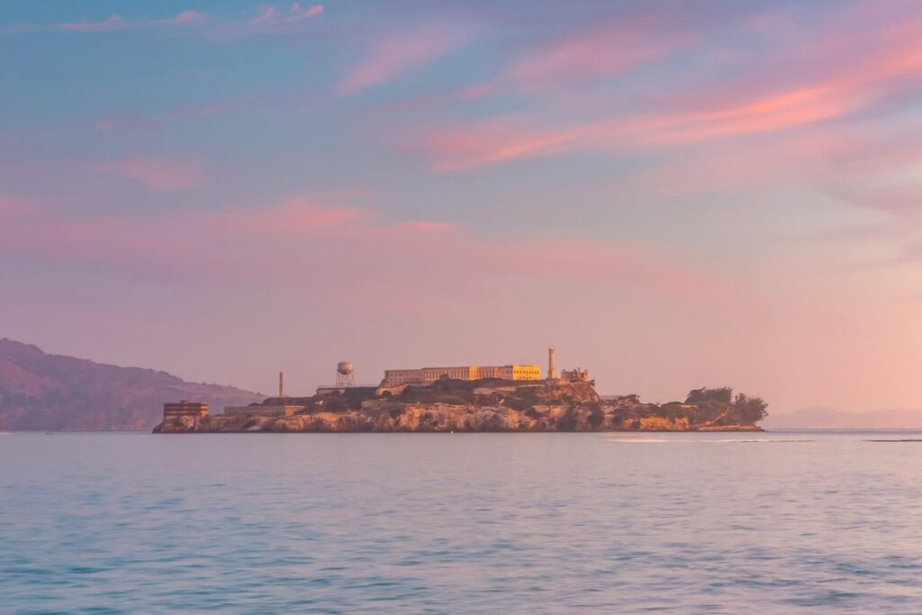coucher de soleil sur alcatraz