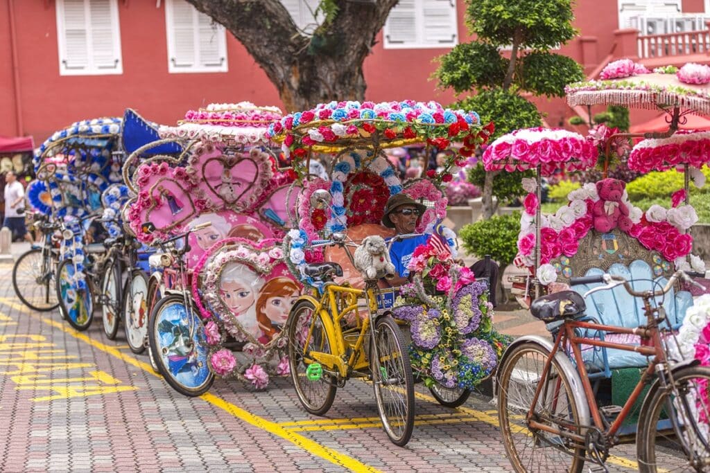 trishaws à Malacca