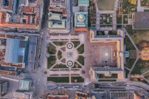 centre historique de Stuttgart vu du ciel
