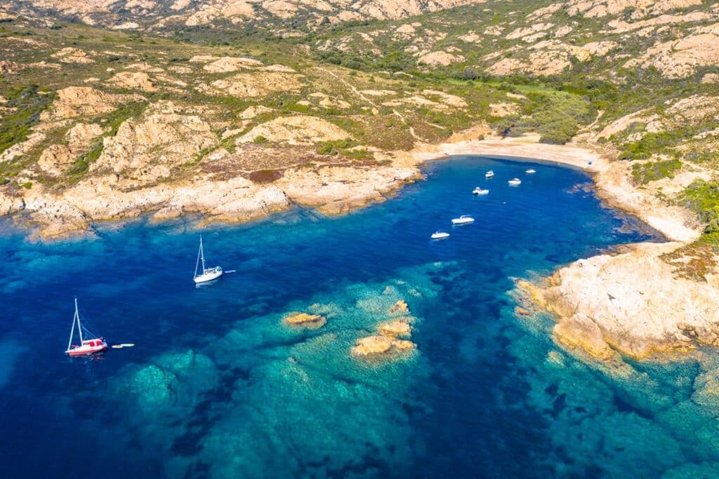 vue aérienne de la côte corse