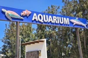 panneau d'entrée de l'aquarium de costa teguise