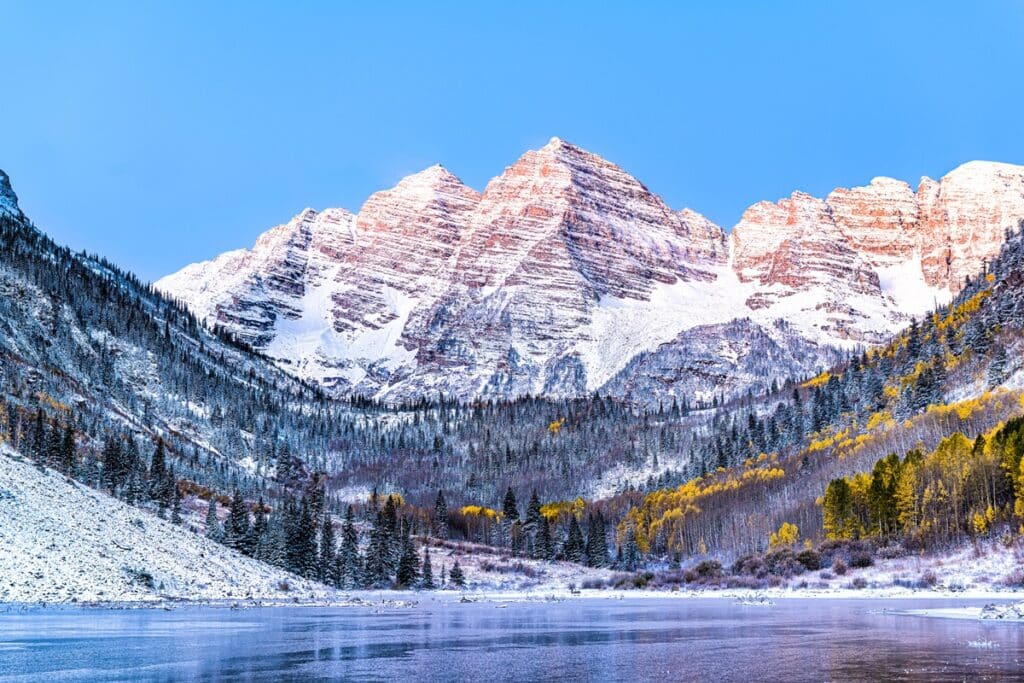 Maroon Bells en hiver