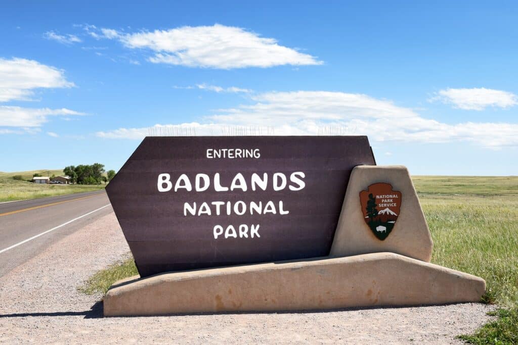 entrée du parc national des badlands