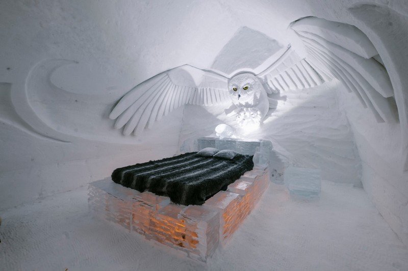 lit dans la chambre de glace