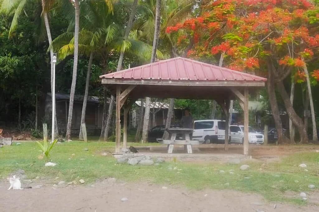 carbet sur la plage à Pointe Noire