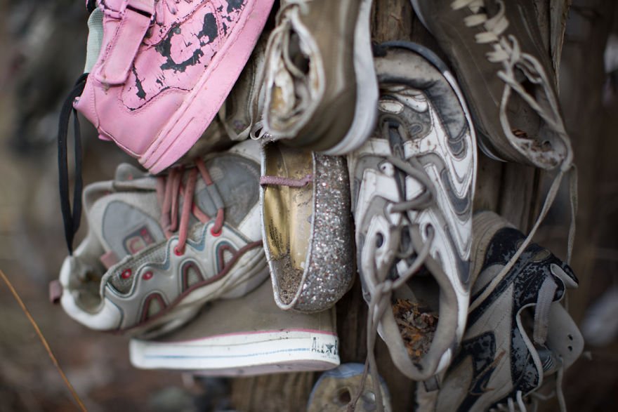 forêt de vieilles chaussures