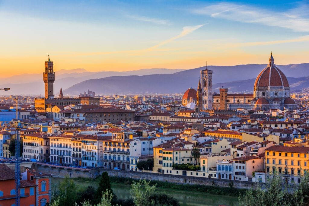 coucher de soleil depuis la Piazzale Michelangelo