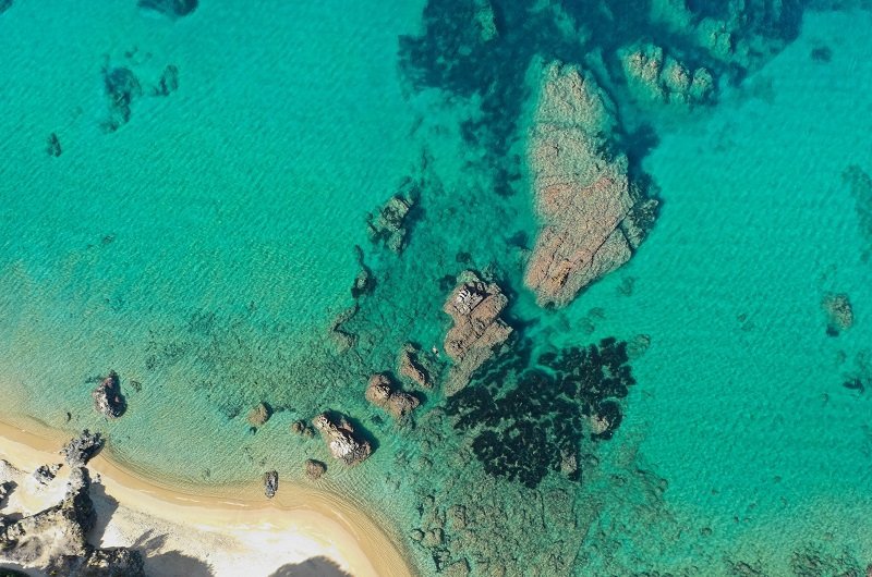 plage de campomoro vue du ciel