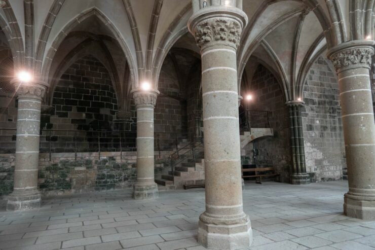 piliers dans la salle des chevaliers