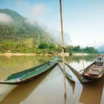 barques traditionnelles sur le mekong