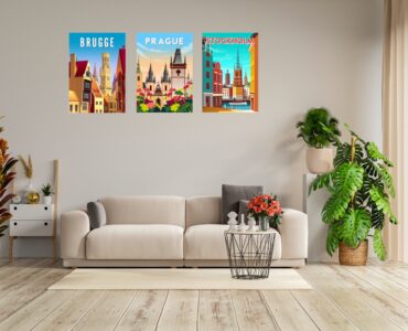 décorer salon avec affiches de voyage