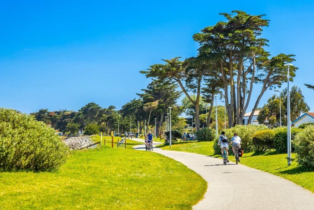 piste cyclable le long de la côte de l'île d'Oléron à La Brée-les-Bains