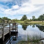 ponton sur le lac d'Hourtin