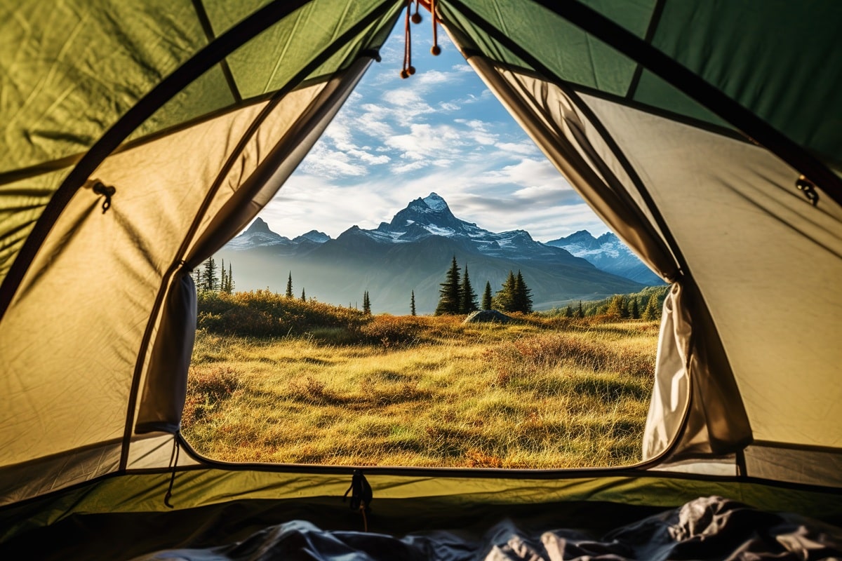 vue depuis une tente surélevée