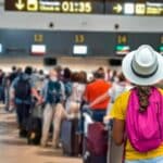 personnes avec valise à l'aéroport