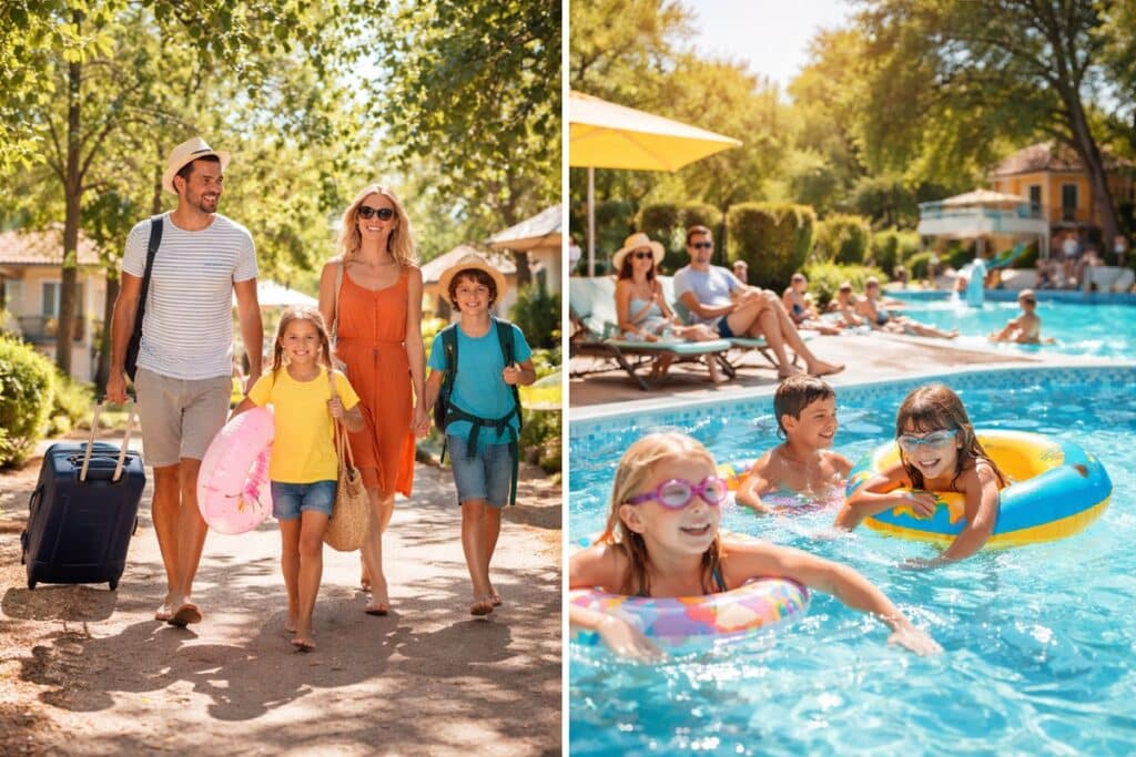 famille en séjour dans un village vacances