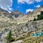 toiles de tente le long du GR20 en Corse