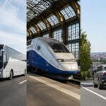 bus train et voiture