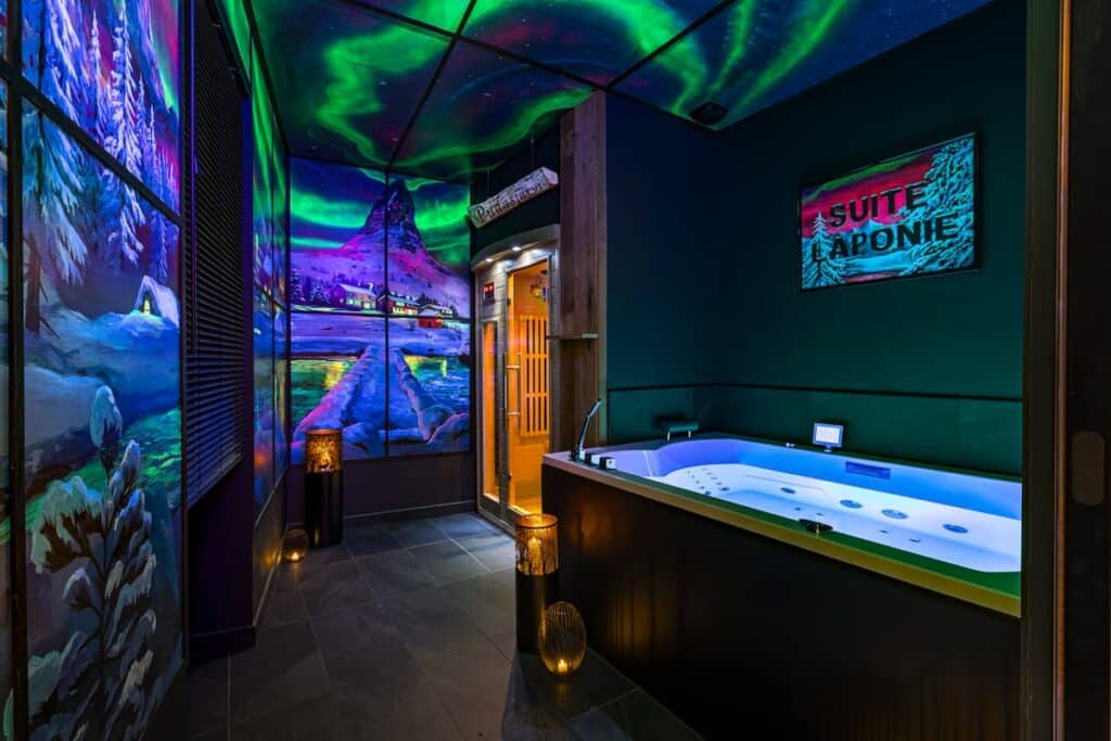 jacuzzi sur le thème de la Laponie à Moments de Douceur