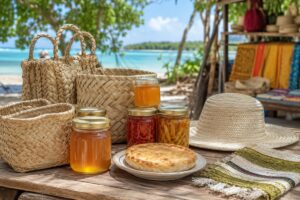 Souvenirs artisanaux de Rodrigues au marché