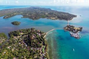 Vue aérienne de l'île de Sainte Marie