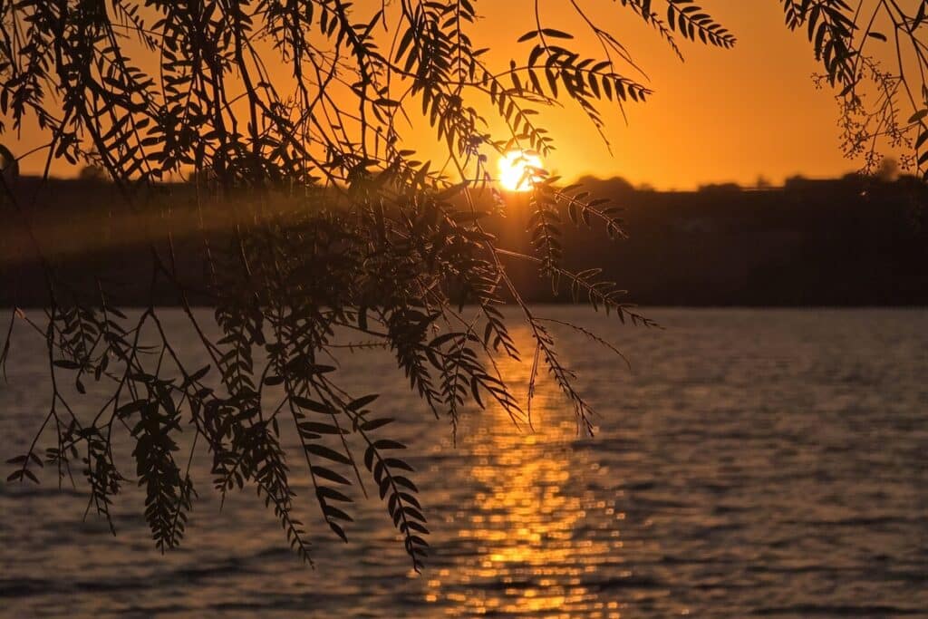 coucher de soleil à la playa de Arcos