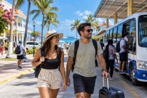 Couple en voyage près de la mer en République Dominicaine