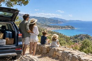 Famille en vacances sur la côte méditerranéenne