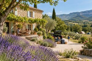 Maison provençale parmi les lavandes